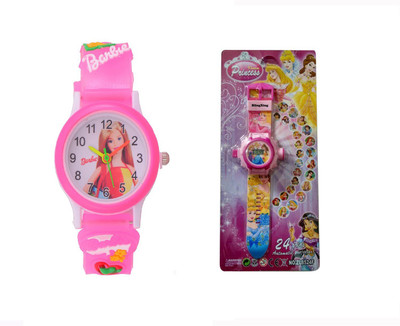 Cimax Princess Projector and Pink Barbie Watch - For Girls