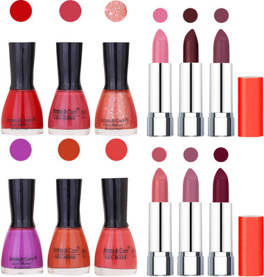 Aroma Care Wholesale Rate Combo of Nail Polish and Rythm Lipstick 147(Set of 12)