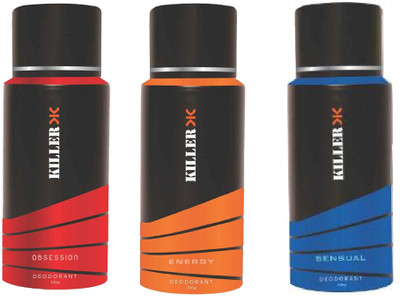 Killer Obsession, Energy and Sensual Deodorant 150ML Each (Pack of 3) For Men and Women Deodorant Spray - For Men & Women(450 ml, Pack of 3)
Killer Obsession, Energy and Sensual Deodorant 150ML Each (Pack of 3) For Men and Women Deodorant Spray - For Men & Women(450 ml, Pack of 3)