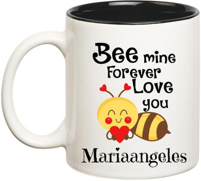 Huppme Love You Mariaangeles Bee mine Forever Inner Black Ceramic Mug(350 ml), Black;white
Huppme Love You Mariaangeles Bee mine Forever Inner Black Ceramic Mug(350 ml), Black;white