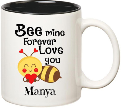 Huppme Love You Manya Bee mine Forever Inner Black Ceramic Mug(350 ml), Black;white
Huppme Love You Manya Bee mine Forever Inner Black Ceramic Mug(350 ml), Black;white