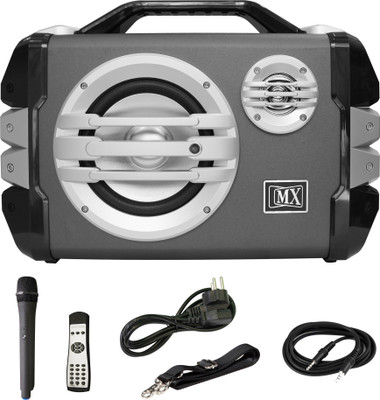 MX 6.5 Inches Portable Multimedia Speaker With Built-in Amplifier Battery Bluetooth Usb Radio Fm Sd Card Aux Input & Wireless Microphone Remote 3706-5 Silver Indoor, Outdoor PA System(50 W)
MX 6.5 Inches Portable Multimedia Speaker With Built-in Amplifier Battery Bluetooth Usb Radio Fm Sd Card Aux Input & Wireless Microphone Remote 3706-5 Silver Indoor, Outdoor PA System(50 W)
