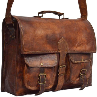 iHandikart Handmade Leather Briefcase for Men & Women. 15" x 11" x 4" Medium Briefcase - For Men & Women(Brown)
iHandikart Handmade Leather Briefcase for Men & Women. 15" x 11" x 4" Medium Briefcase - For Men & Women(Brown)