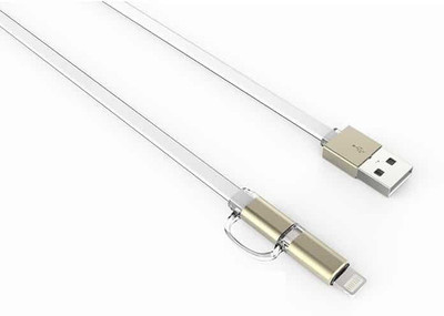 VibeX ® 2 in1 Micro USB Cord for iPhone for Android Aluminum Noodle Charging Mobile Phone Cords for iPhone 5 5S 6 Sync & Charge Cable(White)
VibeX ® 2 in1 Micro USB Cord for iPhone for Android Aluminum Noodle Charging Mobile Phone Cords for iPhone 5 5S 6 Sync & Charge Cable(White)