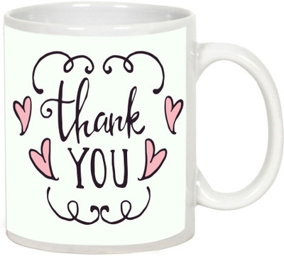 AllUPrints Thank You Gifts Design 39 White Ceramic Mug(325 ml)