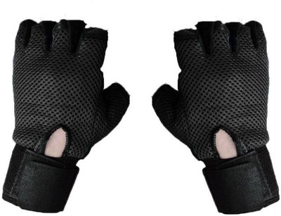 Sunrays Real Leather Gym & Fitness Gloves (, Red, Black