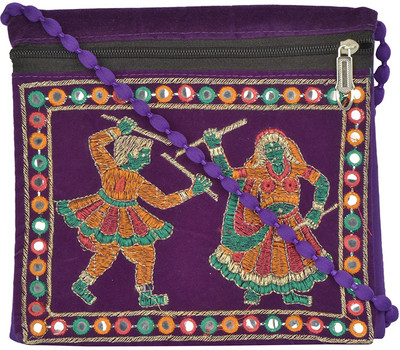 Hind Hastkala G-52 Sling Bag(Purple, 5 inch)