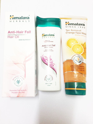 Himalaya Anti Hair Fall, Anti Hair Fall Shampoo, Tan Removal Orange Face Wash(Set of)
Himalaya Anti Hair Fall, Anti Hair Fall Shampoo, Tan Removal Orange Face Wash(Set of)
