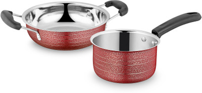 Ideale Induction Bottom Cookware Set(Stainless Steel, 1 - Piece), Red