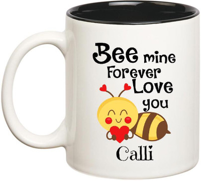 Huppme Love You Calli Bee mine Forever Inner Black Ceramic Mug(350 ml), Black;white
Huppme Love You Calli Bee mine Forever Inner Black Ceramic Mug(350 ml), Black;white