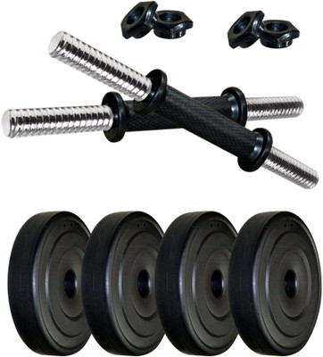 KRX PVC P DM 4KG COMBO 16 Adjustable Dumbbell(4 kg), Black