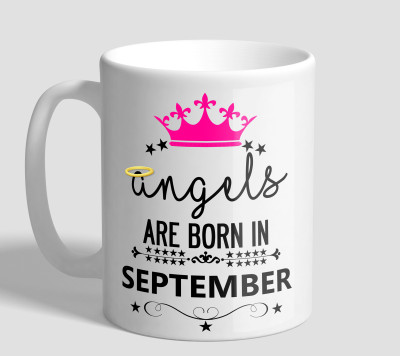 The Mugs Angel September Ceramic Mug(330 ml), White