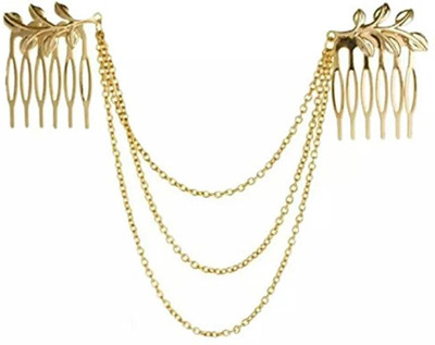 Ziory Vintage 3 Layer Gold Chain with Leaf Headgear Personality Chic Gold Tone Leaf Hair Cuff Chain Comb Headband Hair Chain, Hair Band, Head Band(Gold)
Ziory Vintage 3 Layer Gold Chain with Leaf Headgear Personality Chic Gold Tone Leaf Hair Cuff Chain Comb Headband Hair Chain, Hair Band, Head Band(Gold)