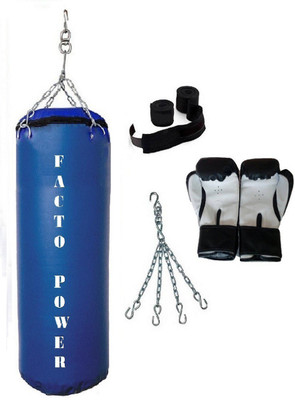 FACTO POWER 6.5 Feet Long, SRF - STANDARD Material, BLUE Color, Unfilled with Hanging Chain with 9 Feet Long BLACK Color Hand Wraps Pair & Boxing Gloves Pair Boxing Kit
FACTO POWER 6.5 Feet Long, SRF - STANDARD Material, BLUE Color, Unfilled with Hanging Chain with 9 Feet Long BLACK Color Hand Wraps Pair & Boxing Gloves Pair Boxing Kit
