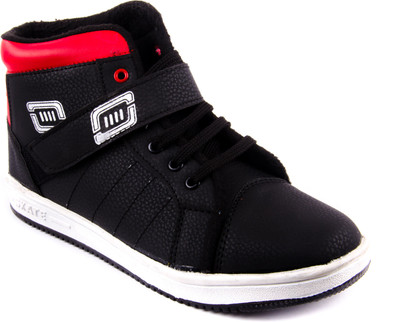 Royal Collection Ankle Strap Boots High Tops For Men(Black, Red