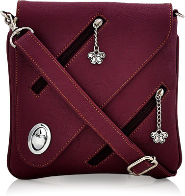 Blizzard Women Casual Purple PU Sling Bag