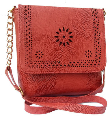 SURMOUNT Girls Evening/Party Red Leatherette Sling Bag