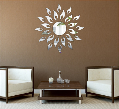 Wall1ders 3D Acrylic Sticker Sticker(Pack of 25, Silver