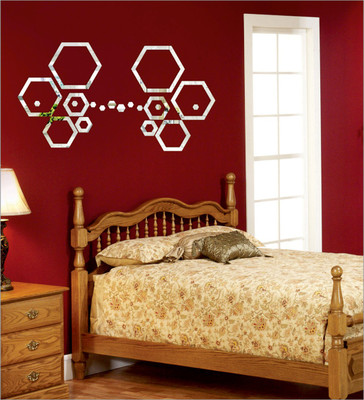Wall1ders 3D Acrylic Sticker Sticker(Pack of 20, Silver