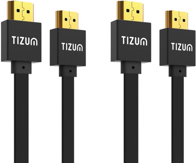 TIZUM (2-PACK) “Flat” HDMI 1.4 -Gold Plated-High Speed Data 10.2Gbps, 3D, 4K, HD 1080P (5 Ft/ 1.5 M X 2) HDMI Cable(Compatible with Mobile, Laptop, Tablet, Mp3, Gaming Device, Black)
TIZUM (2-PACK) “Flat” HDMI 1.4 -Gold Plated-High Speed Data 10.2Gbps, 3D, 4K, HD 1080P (5 Ft/ 1.5 M X 2) HDMI Cable(Compatible with Mobile, Laptop, Tablet, Mp3, Gaming Device, Black)