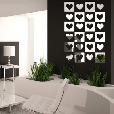 Wall1ders 3D Acrylic Sticker Sticker(Pack of 24, Silver