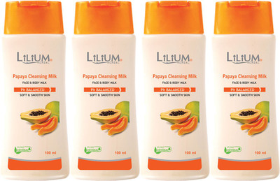 LILIUM Lilium Papaya Cleansing Mlik 100ml Pack of 4(100 ml)