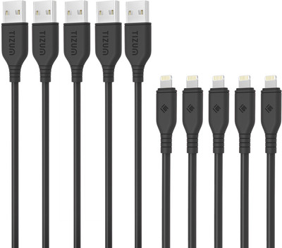 TIZUM 8 Pin Lightning to USB Premium Power Grid Cable (4 ft / 1.2 mtr) Quick Charging & Data Sync Cable - Pack of 5 Lightning Cable(Black)
TIZUM 8 Pin Lightning to USB Premium Power Grid Cable (4 ft / 1.2 mtr) Quick Charging & Data Sync Cable - Pack of 5 Lightning Cable(Black)
