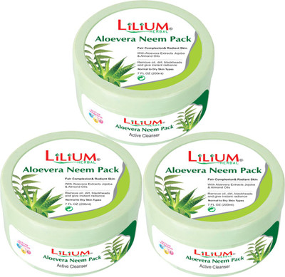LILIUM Lilium Aloe Vera Neem Pack 200ml Pack of 3(200 ml)