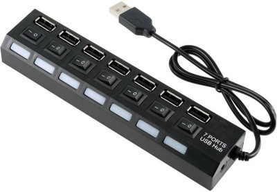 Oxyura 7 Ports Usb 2.0 Usb Hub With Individual On/Off Switches Black USB Adapter(Black)
Oxyura 7 Ports Usb 2.0 Usb Hub With Individual On/Off Switches Black USB Adapter(Black)