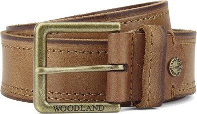 Woodland Men Casual Tan Genuine Leather Belt