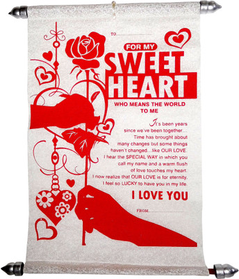 Siddhi Gifts Gifts For Girls - Sweetheart Scroll Greeting Card Greeting Card(Red, Pack of 1)