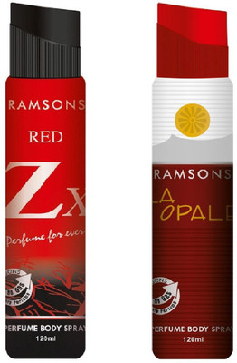 Ramsons Red Zx and La Opale No Gas Perfume Body Spray Combo Perfume Body Spray - For Women(240 ml, Pack of 2)
Ramsons Red Zx and La Opale No Gas Perfume Body Spray Combo Perfume Body Spray - For Women(240 ml, Pack of 2)