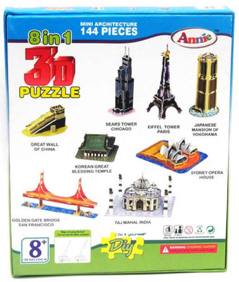 ToySkool 8 in 1 3D Puzzle (144 Pieces) Board Game