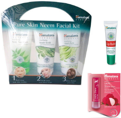 Himalaya Pure Skin Neem Facial Kit, Litchi Shine Lip Care, Lip Balm(Set of 3)
Himalaya Pure Skin Neem Facial Kit, Litchi Shine Lip Care, Lip Balm(Set of 3)
