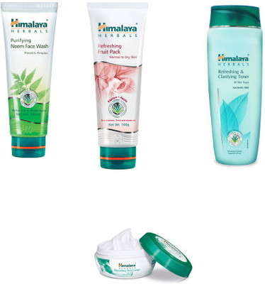 Himalaya Purifying Neem Face Wash, Refreshing Fruit Pack, Refreshing & Clarifying Toner, Nourishing Skin Cream(Set of)
Himalaya Purifying Neem Face Wash, Refreshing Fruit Pack, Refreshing & Clarifying Toner, Nourishing Skin Cream(Set of)