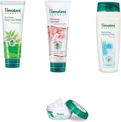 Himalaya Purifying Neem Face Wash, Refreshing Fruit Pack, Refreshing Cleansing Milk, Nourishing Skin Cream(Set of)
Himalaya Purifying Neem Face Wash, Refreshing Fruit Pack, Refreshing Cleansing Milk, Nourishing Skin Cream(Set of)