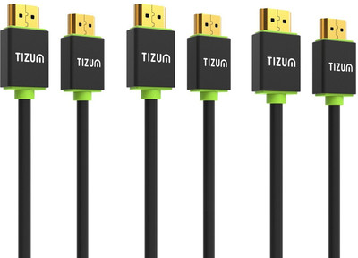 TIZUM (3-PACK) “Ultra”- HDMI 2.0 -Gold Plated-High Speed Data 18Gbps, 3D, 4K, HD 1080p (5 Ft/ 1.5M-Green X 3) HDMI Cable(Compatible with Mobile, Laptop, Tablet, Mp3, Gaming Device, Black, Green)
TIZUM (3-PACK) “Ultra”- HDMI 2.0 -Gold Plated-High Speed Data 18Gbps, 3D, 4K, HD 1080p (5 Ft/ 1.5M-Green X 3) HDMI Cable(Compatible with Mobile, Laptop, Tablet, Mp3, Gaming Device, Black, Green)