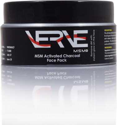 Verve MSM Activated Charcoal Face Pack (Organic sulfur Natural Beauty Mineral)(100 g)
Verve MSM Activated Charcoal Face Pack (Organic sulfur Natural Beauty Mineral)(100 g)