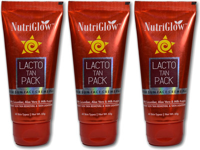 NutriGlow Lacto Tan After Sun Face Crème Pack 65g Pack of 3(65 g)