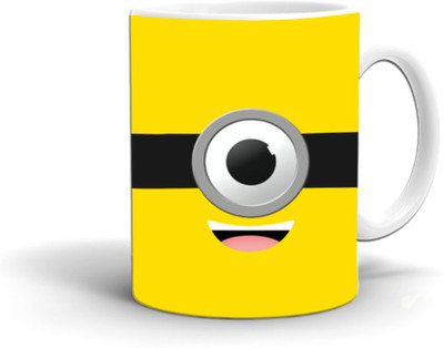 krafftio Minions Ceramic Mug(350 ml), Multicolor