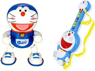 AM Enterprises Musical Dancing Doreamon with Button Guitar for kids(Blue)