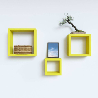SG Nice MDF Wall Shelf(Number of Shelves - 3, Yellow)