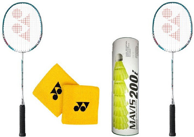 Yonex Combo Of Five - 'Muscle Power 2' Badminton racket, 'Mavis 200i ' shuttle Cock,(1/2 dozen) and one pair of Wrist Bands Multicolor Strung Badminton Racquet(G4 - 3.25 Inches, 95 g)
Yonex Combo Of Five - 'Muscle Power 2' Badminton racket, 'Mavis 200i ' shuttle Cock,(1/2 dozen) and one pair of Wrist Bands Multicolor Strung Badminton Racquet(G4 - 3.25 Inches, 95 g)