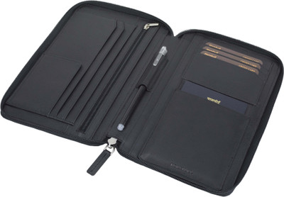 Hornbull Men Black Genuine Leather Document Holder(3 Card Slots)