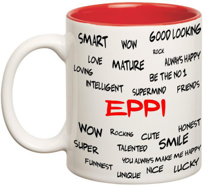 Chanakya Good Personality Eppi Inner Red Cofffee Name Ceramic Mug(350 ml), Red;white
Chanakya Good Personality Eppi Inner Red Cofffee Name Ceramic Mug(350 ml), Red;white