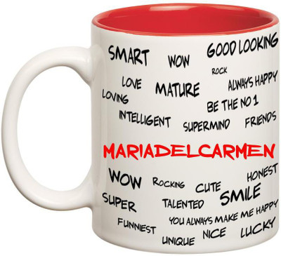 Huppme Good Personality Mariadelcarmen Inner Red Ceramic Mug(350 ml), Red;white
Huppme Good Personality Mariadelcarmen Inner Red Ceramic Mug(350 ml), Red;white
