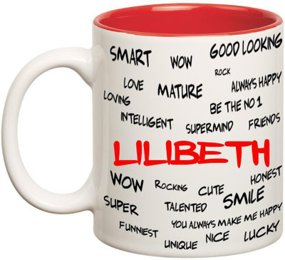 Chanakya Good Personality Lilibeth Inner Red Cofffee Name Ceramic Mug(350 ml), Red;white
Chanakya Good Personality Lilibeth Inner Red Cofffee Name Ceramic Mug(350 ml), Red;white