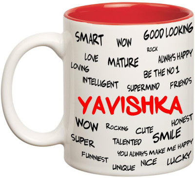Huppme Good Personality Yavishka Inner Red Ceramic Mug(350 ml), Red;white
Huppme Good Personality Yavishka Inner Red Ceramic Mug(350 ml), Red;white