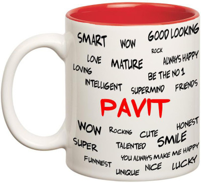 Chanakya Good Personality Pavit Inner Red Cofffee Name Ceramic Mug(350 ml), Red;white
Chanakya Good Personality Pavit Inner Red Cofffee Name Ceramic Mug(350 ml), Red;white