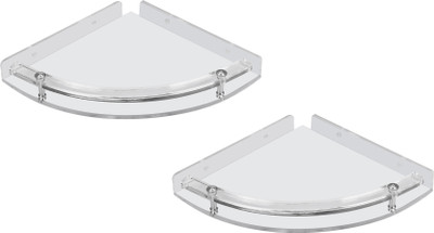 Admire Heavy 12'' Corner Shelf 2pc Acrylic Wall Shelf(Number of Shelves - 2, Clear)